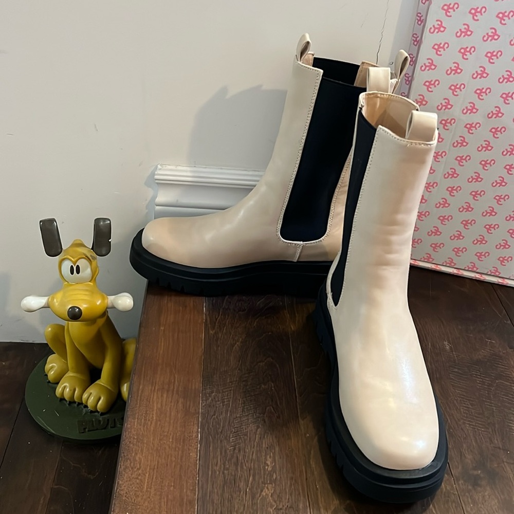 M343 PCTIA CHELSEA BOOT 👢 BEIGE BLACK EU37 UK4 US6